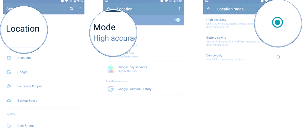 6 tips to help you prevent your smartphone from tracking your location 6 High-Accuracy-mode