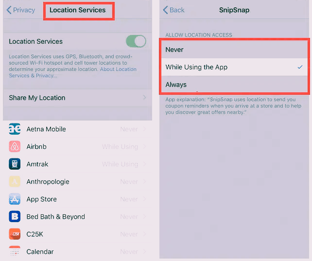 6 tips to help you prevent your smartphone from tracking your location 3 gives-the-application-access-to-location-data