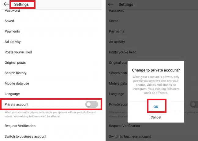5 Tips to Keep Instagram Account Safe and Private 2 instagram-Private-Account-option
