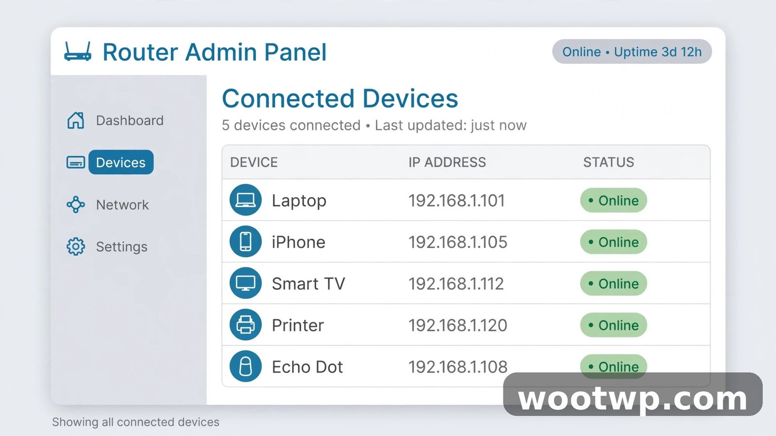 Checking the router's connected devices list to see who is using your WiFi