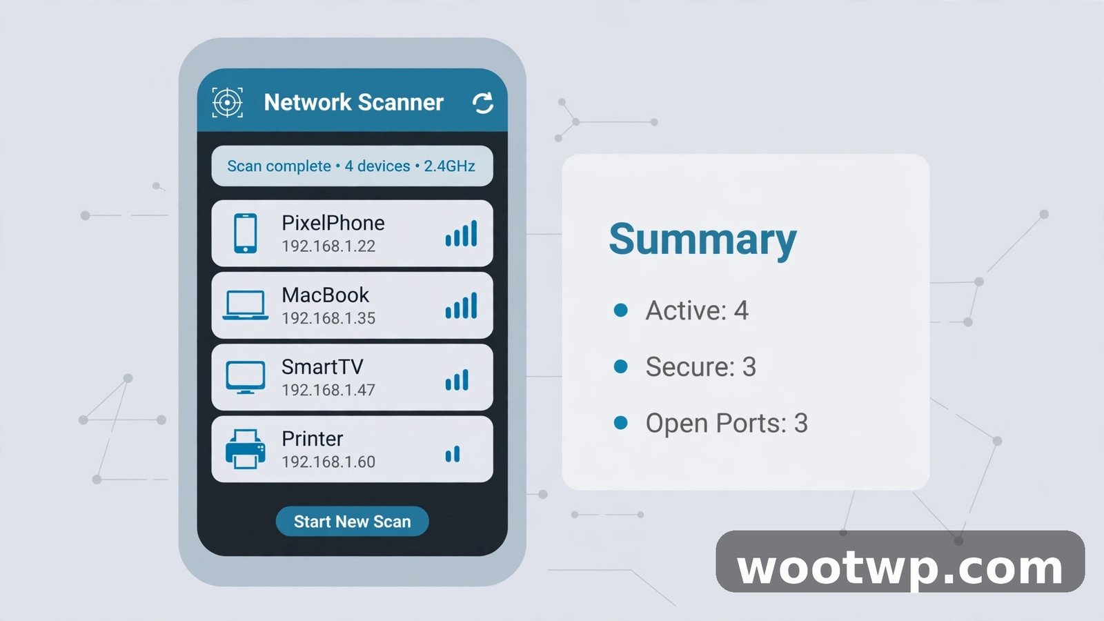 Scanning the network with a phone app to check who is using your WiFi