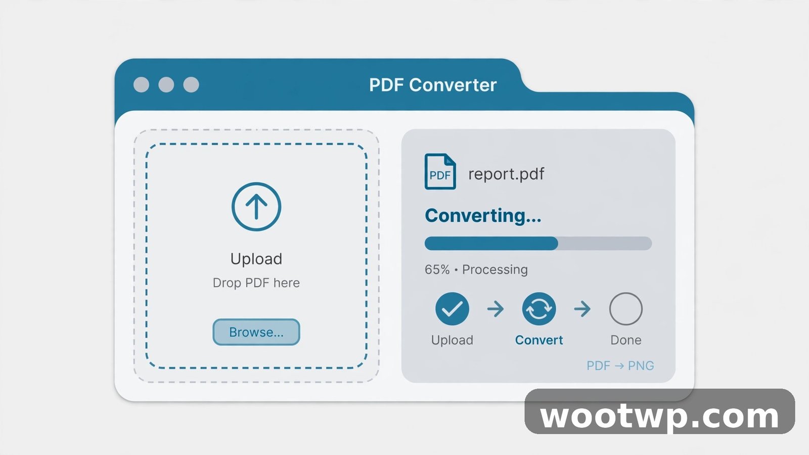 Free online PDF to Word converter uploading a document