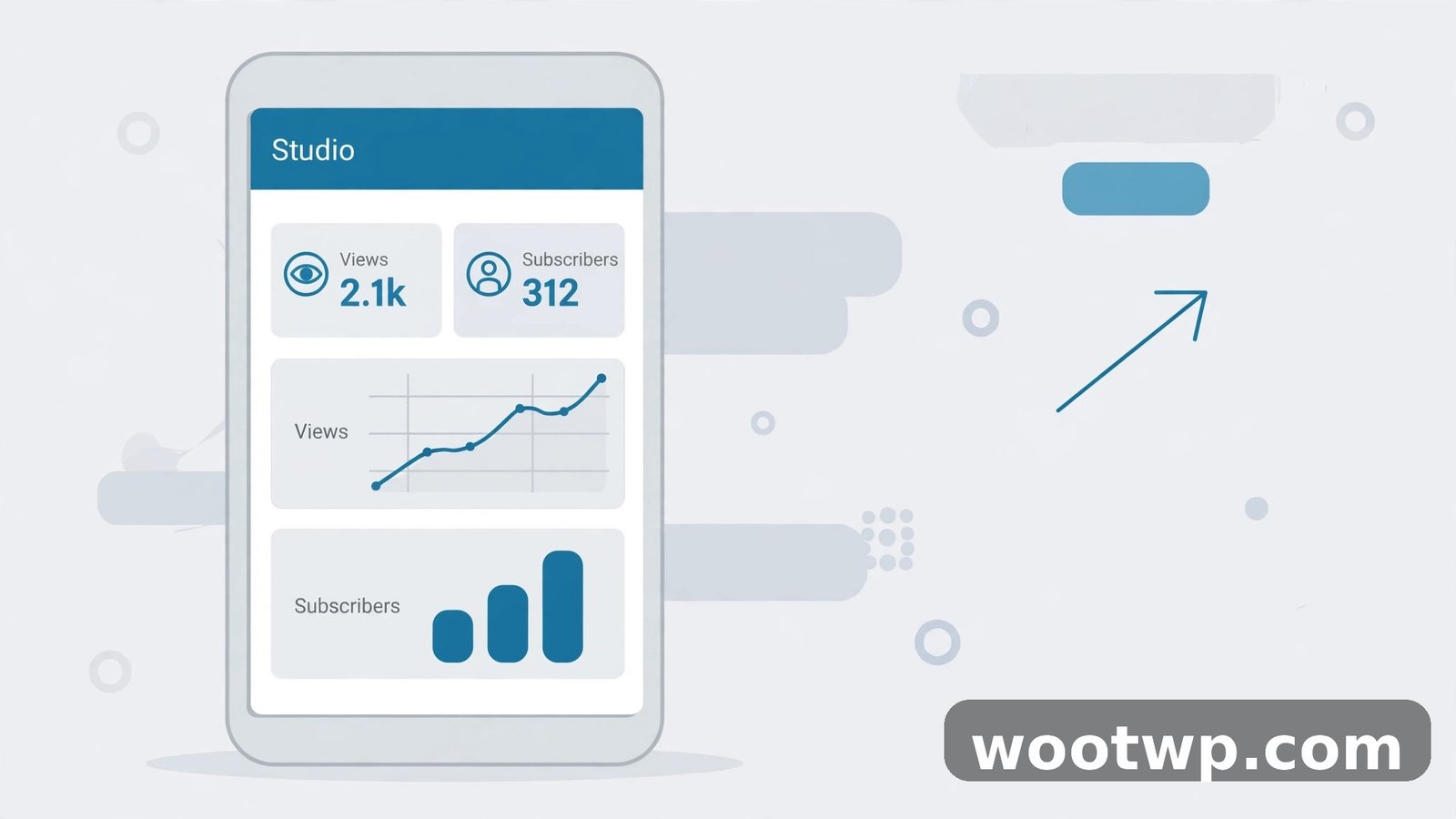 YouTube Studio app analytics on a phone