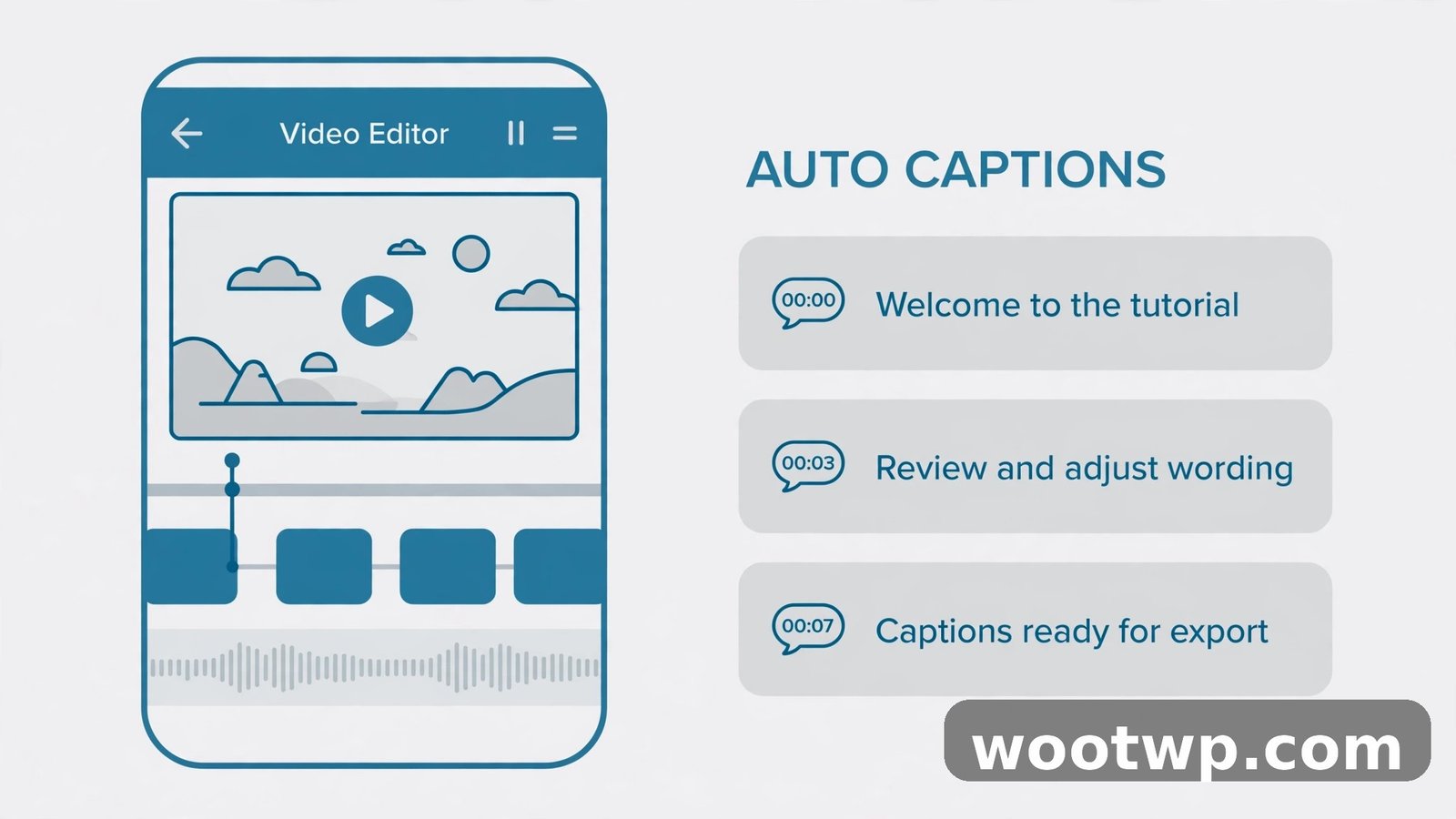 CapCut auto captions generating timed caption blocks on a phone timeline for adding captions to video for free