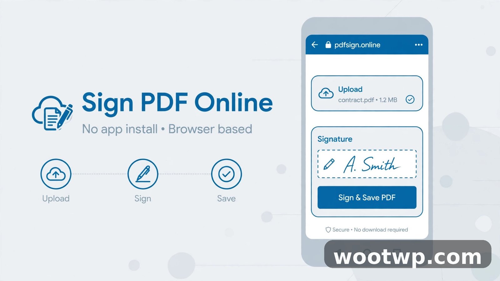 Signing a PDF in a browser on Android without installing an app