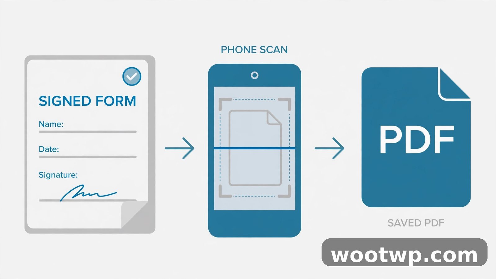 Scanning a signed paper form into a PDF with a phone camera