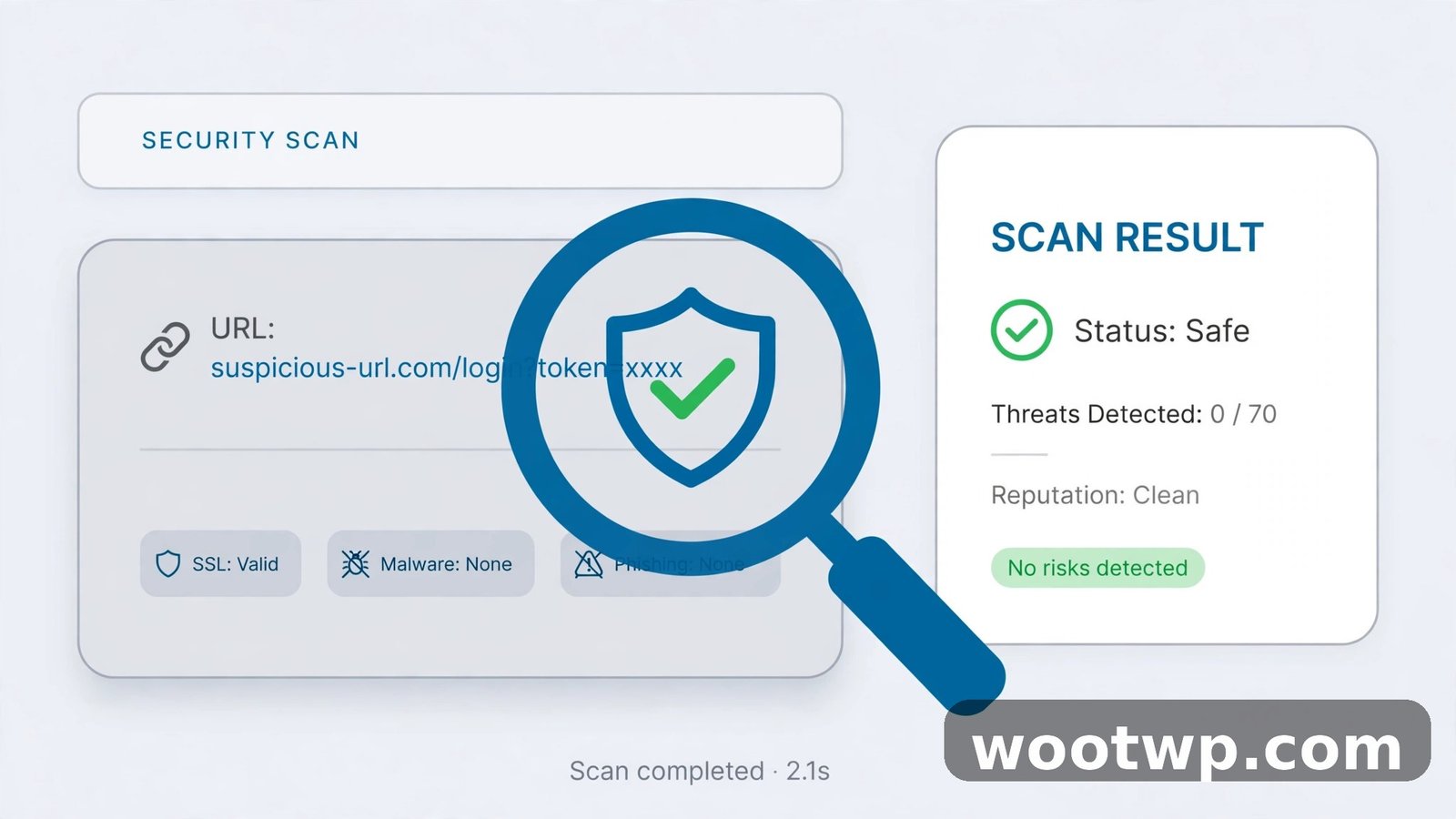 Scanning a suspicious link with VirusTotal URL check before clicking