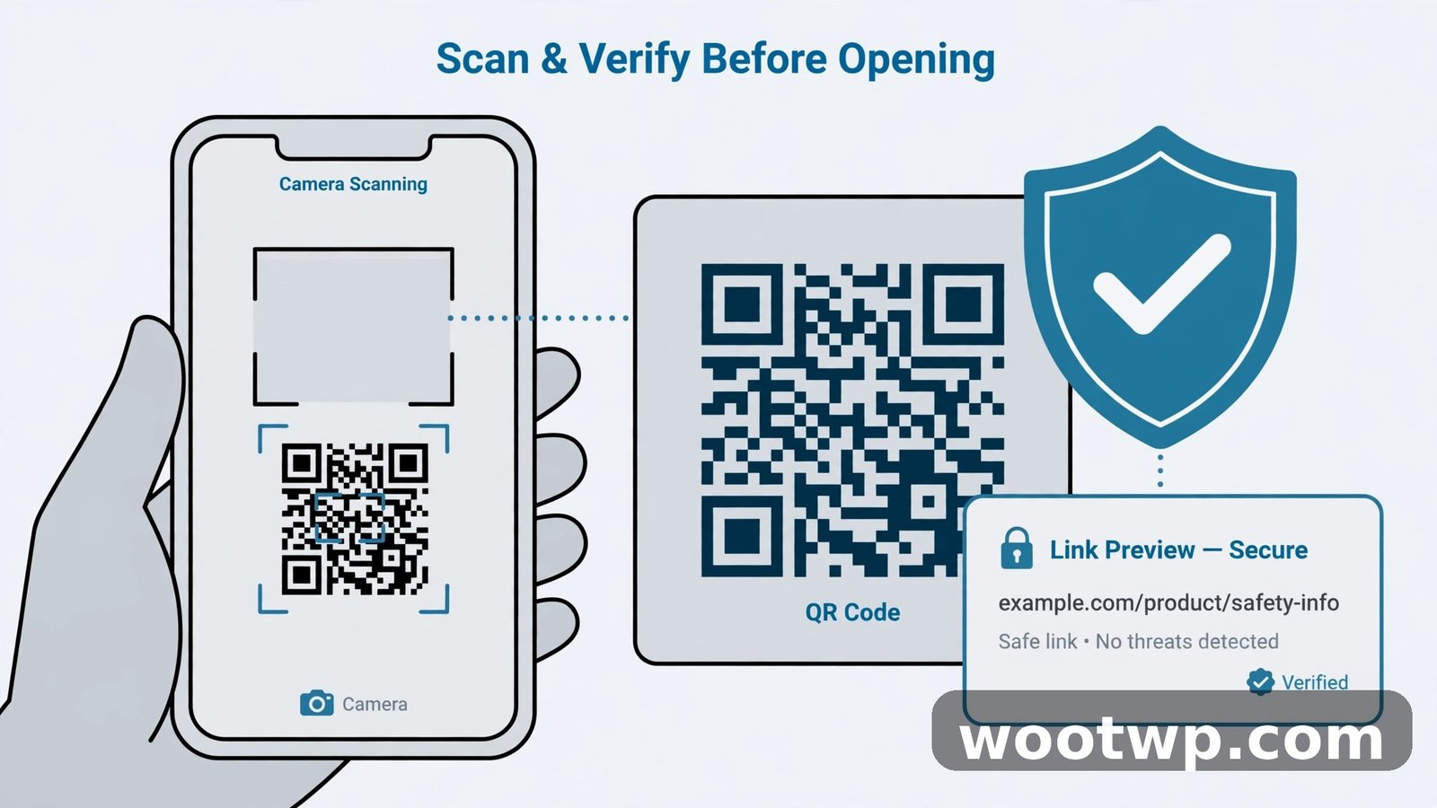 Checking a QR code safely before scanning to see the hidden link destination