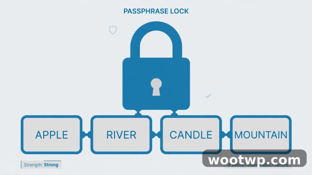 How to create strong passwords you can actually remember: a passphrase lock illustration