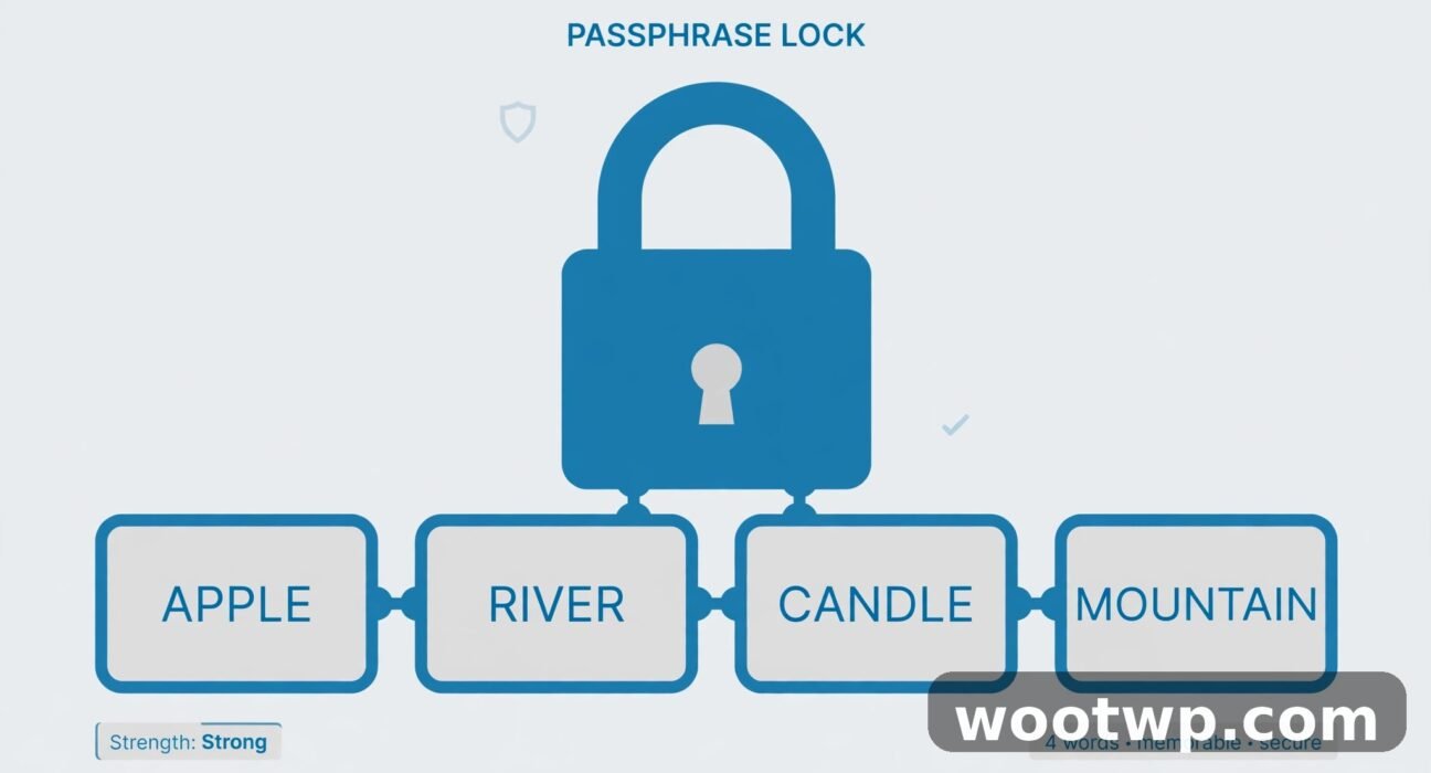 How to create strong passwords you can actually remember: a passphrase lock illustration