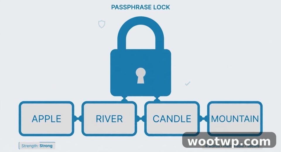 How to create strong passwords you can actually remember: a passphrase lock illustration