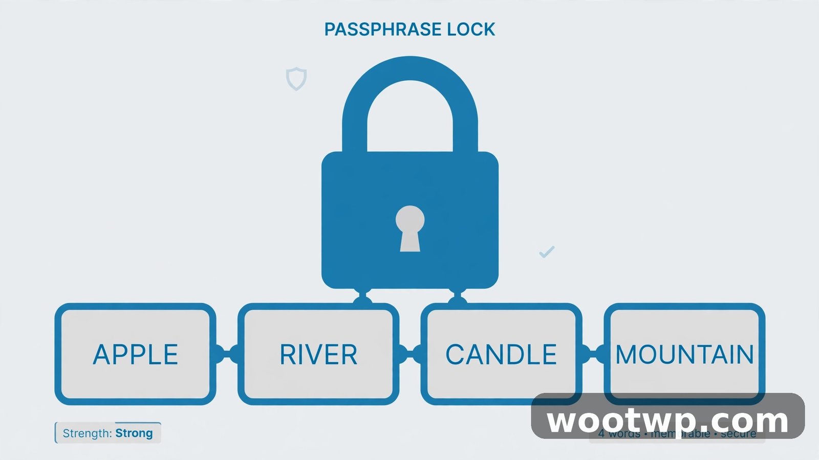 How to create strong passwords you can actually remember: a passphrase lock illustration