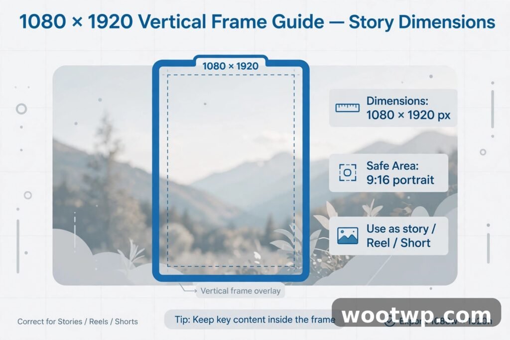 How to Fix Blurry Instagram Stories: 9 Proven Ways to Stay Sharp 4 A 1080x1920 vertical frame guide over a photo for Instagram stories