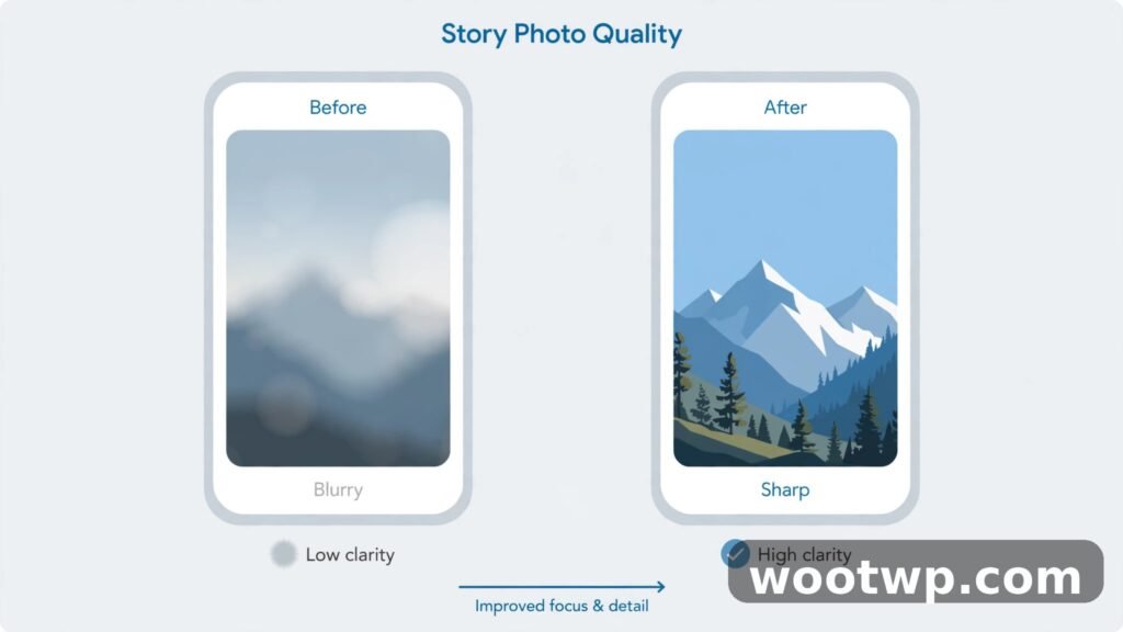 How to Fix Blurry Instagram Stories: 9 Proven Ways to Stay Sharp 5 Blurry versus sharp Instagram story photo comparison