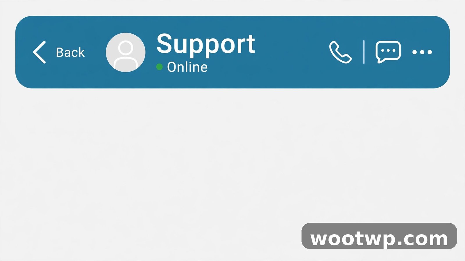 A WhatsApp chat header with no last seen timestamp shown