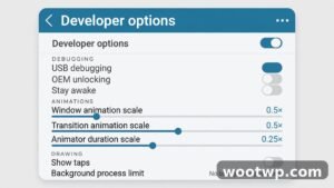 Reducing animations in Android Developer Options