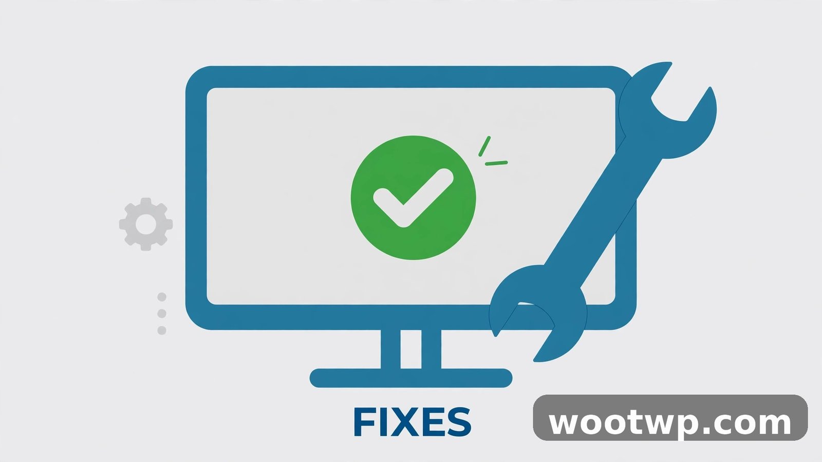 Monitor with a wrench and checkmark for fixing screen recording problems
