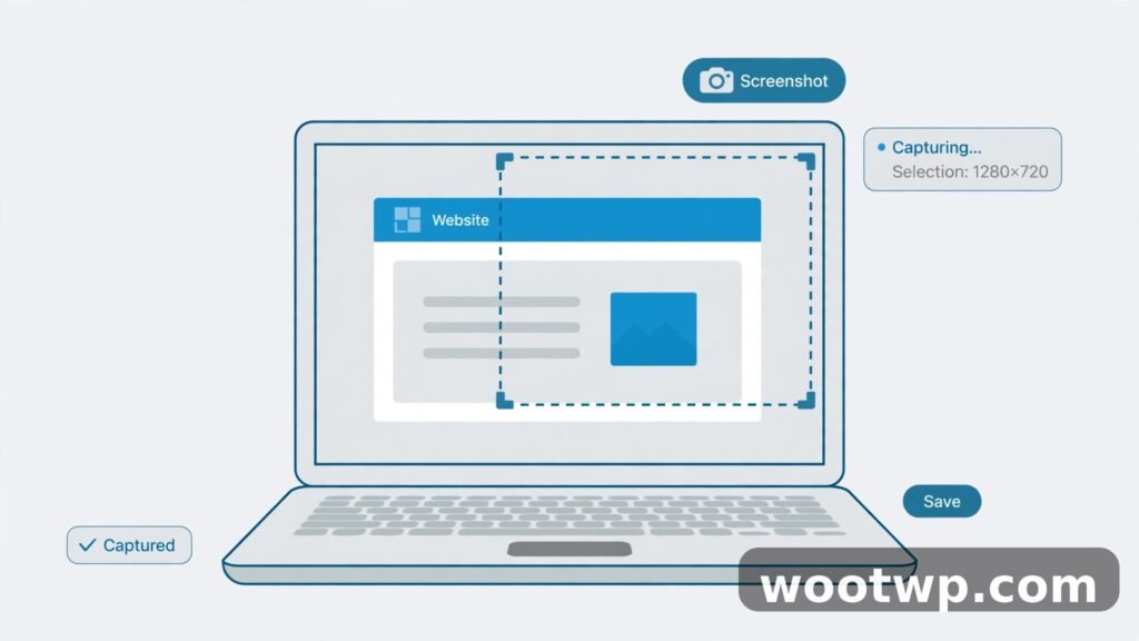 How to take a screenshot on MacBook: a laptop capturing its screen