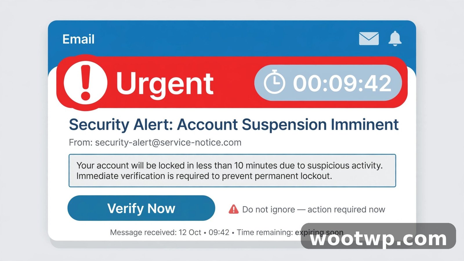 urgent pressure tactics used in phishing emails
