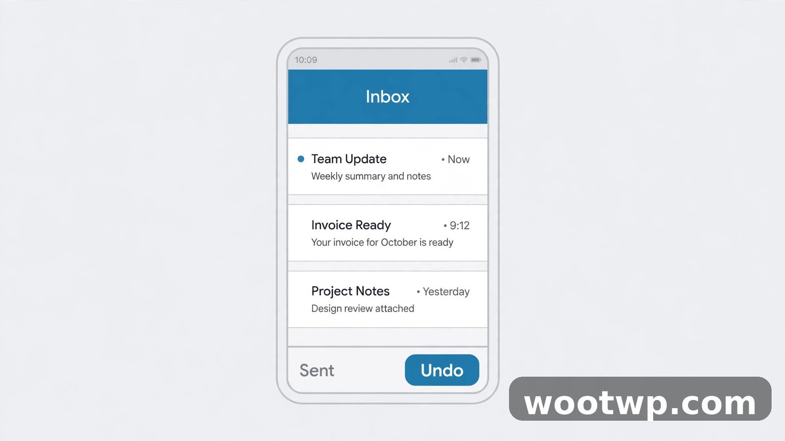 Tapping Undo on the Gmail mobile app