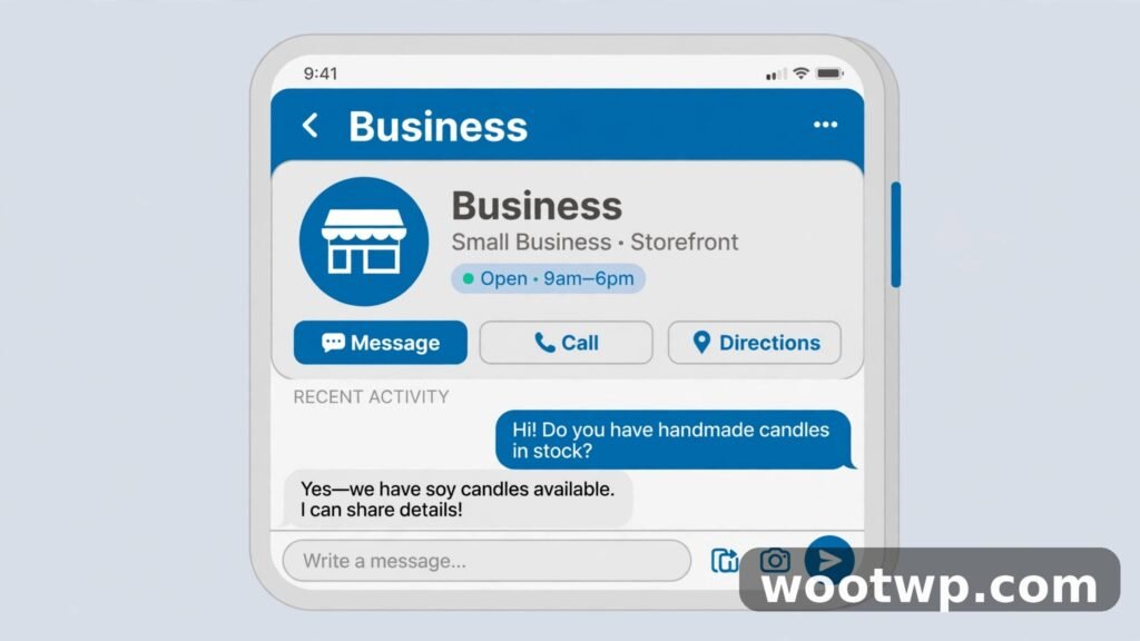 WhatsApp Business profile on a phone