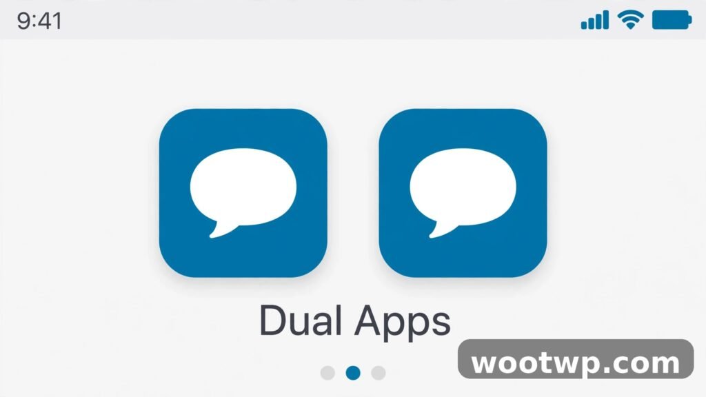 Two WhatsApp app icons from a dual apps feature