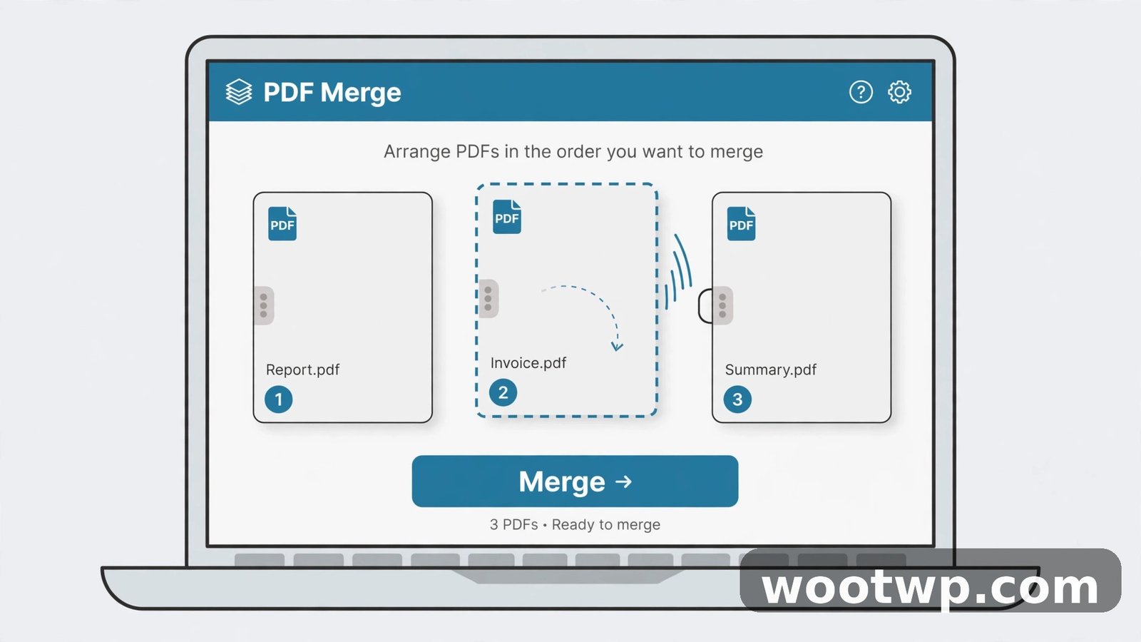 Online PDF merge tool showing how to merge PDF files free without installing anything
