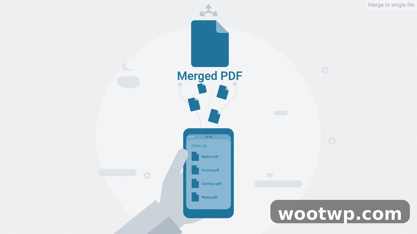 Smartphone merging PDF documents into one file
