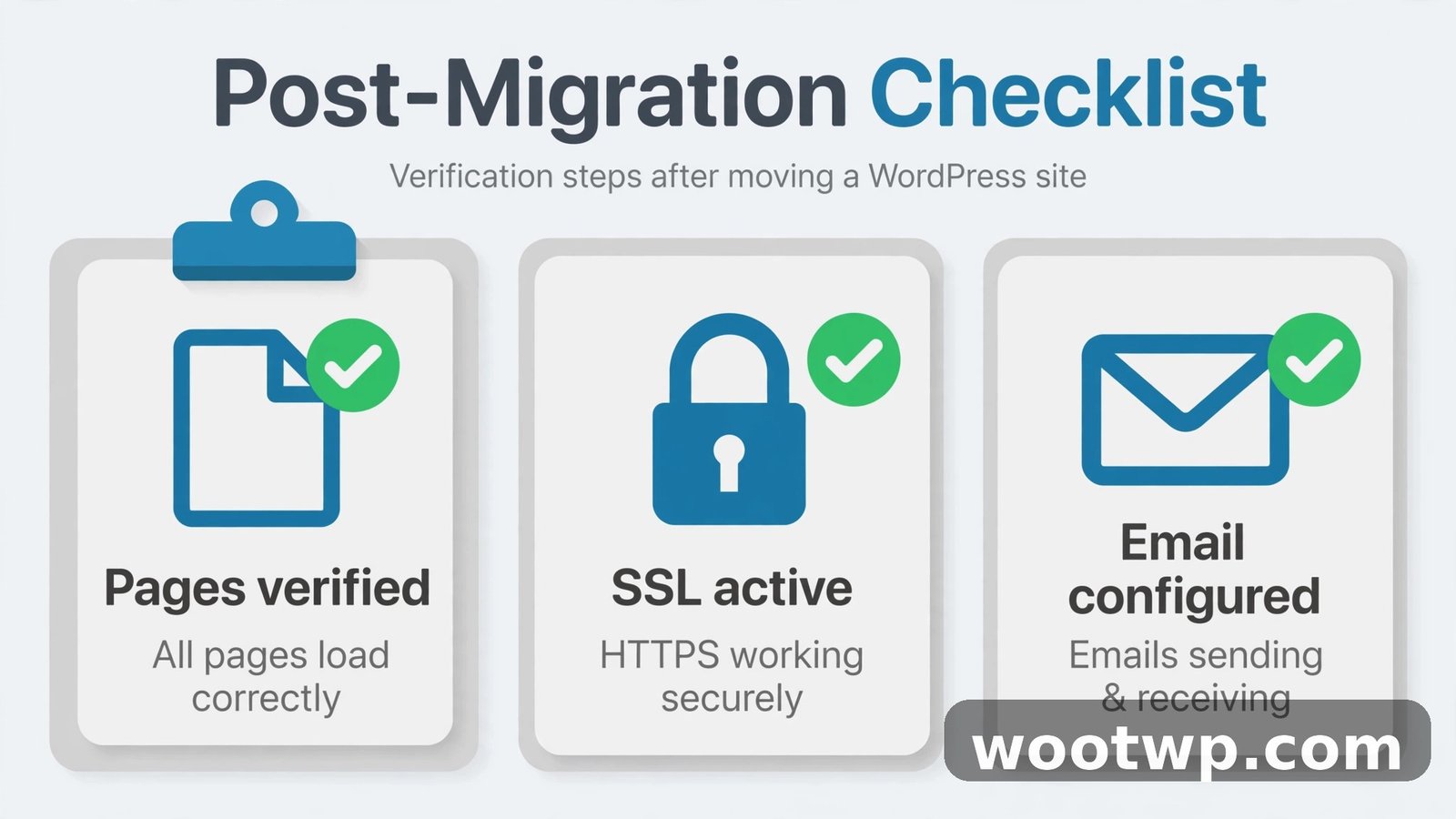 Post-migration checklist after you move WordPress site to new host