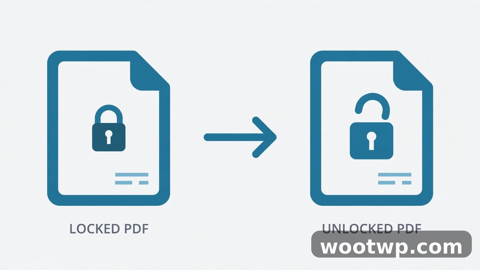 Illustration showing how to remove password from PDF without software