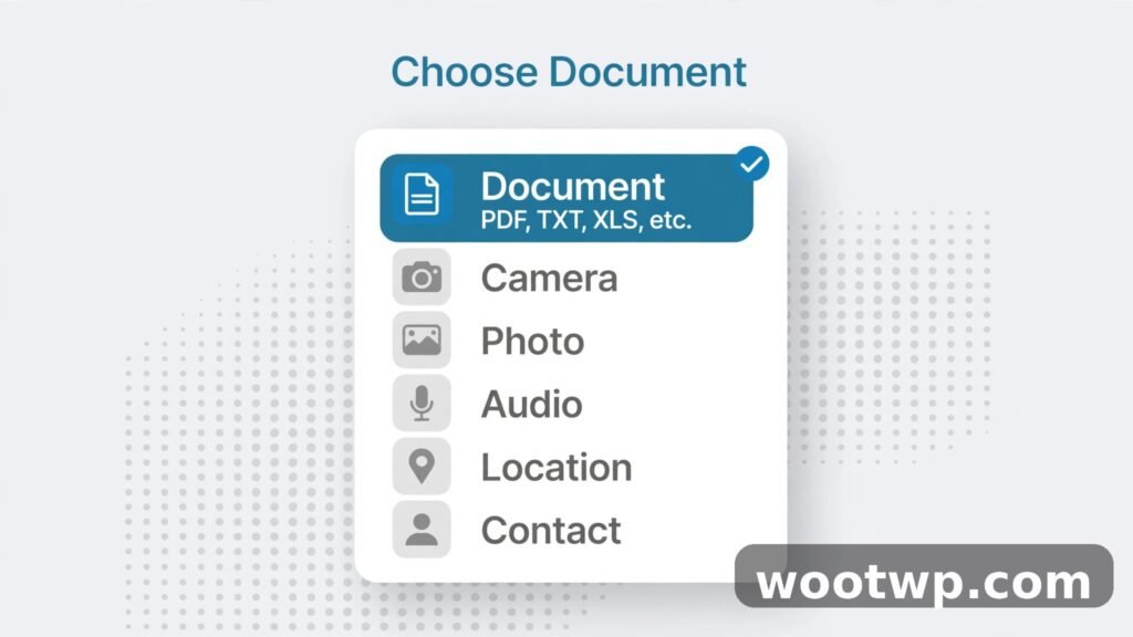 How to Send Large Videos on WhatsApp: 5 Proven Quality Tips 2 WhatsApp attach menu with the Document option for sending large videos