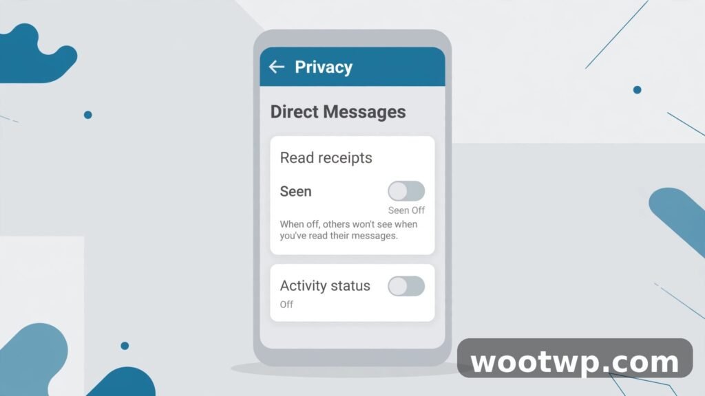 How to turn off read receipts on Instagram: phone showing Instagram DM privacy settings