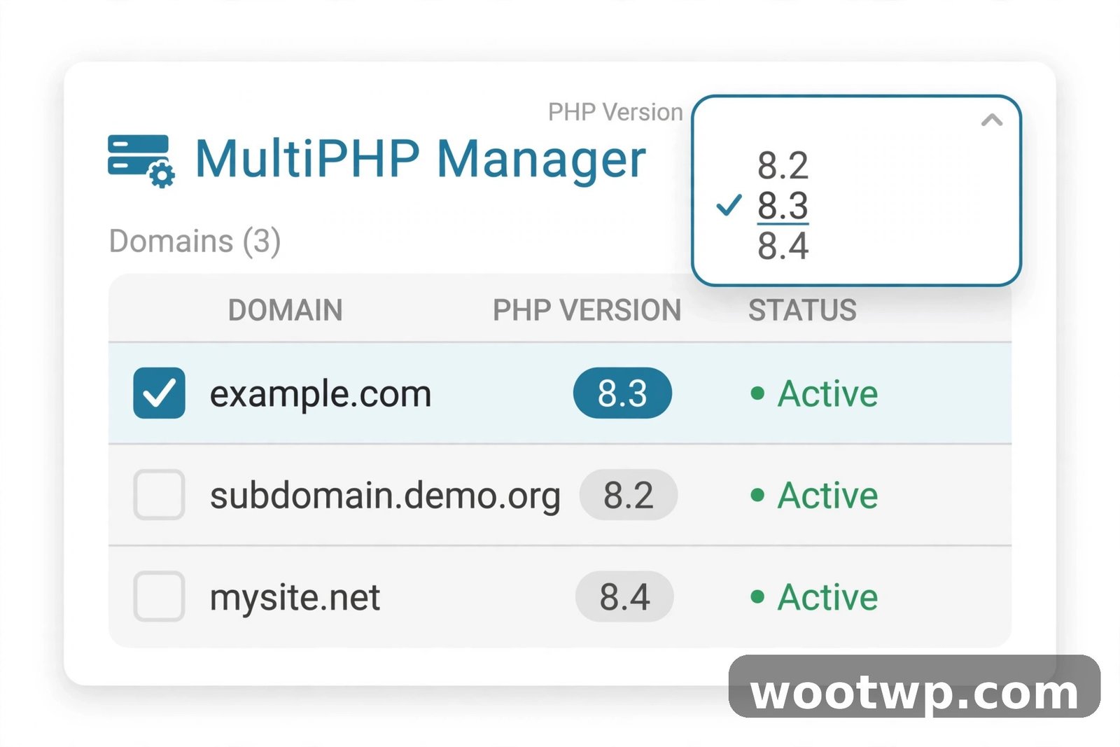 How to Update PHP Version in WordPress: Safe Upgrade Guide 3 Choosing a PHP version for a WordPress site in cPanel MultiPHP Manager